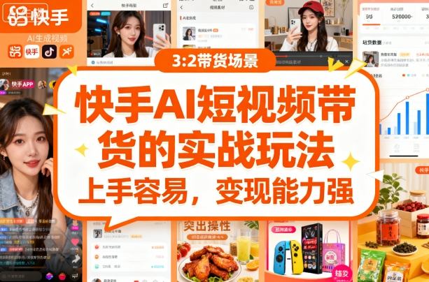 快手ai短视频带货的实战玩法，上手容易，变现能力强-非凡网-资源网-最新项目分享网站