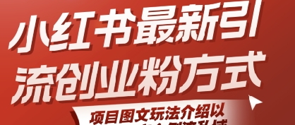 小红书最新引流创业粉方式，项目图文玩法介绍以及如何安全倒流私域-非凡网-资源网-最新项目分享网站