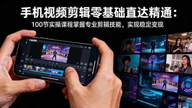 手机视频剪辑零基础直达精通：100节实操课程掌握专业剪辑技能，实现稳…-非凡网-资源网-最新项目分享网站