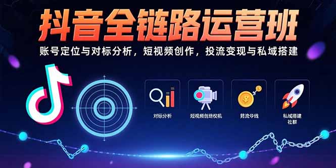 抖音全链路运营班：账号定位与对标分析，短视频创作，投流变现与私域搭建-非凡网-资源网-最新项目分享网站
