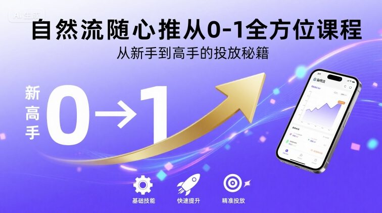 自然流随心推从0-1全方位课程，从新手到高手的投放秘籍-非凡网-资源网-最新项目分享网站