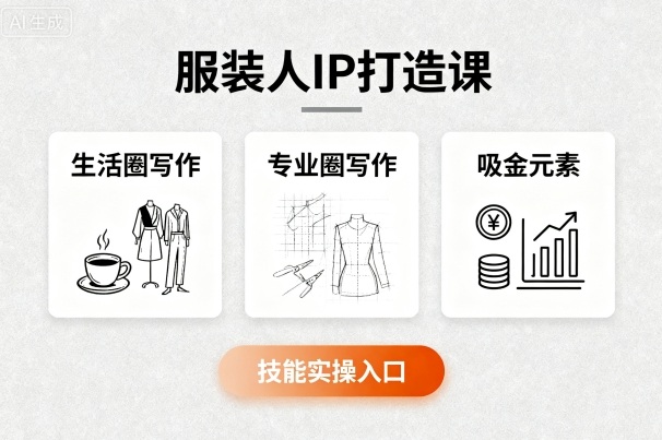 服装人IP打造课，文案创富+生活圈写作+专业圈写作+服装人专属+吸金元素+技能实操-非凡网-资源网-最新项目分享网站