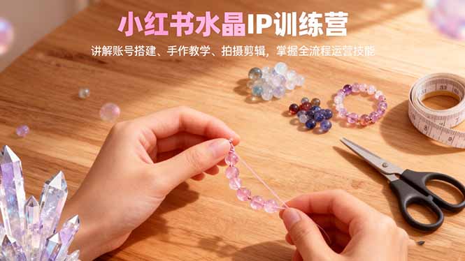 小红书水晶IP训练营,讲解账号搭建、手作教学、拍摄剪辑,全流程运营技能-非凡网-资源网-最新项目分享网站