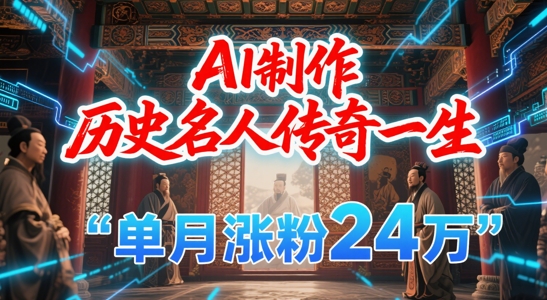 暴力起号！用AI制作历史名人传奇一生，单月涨粉24W，涨粉+变现赛道黑马来了-非凡网-资源网-最新项目分享网站