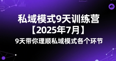 私域模式9天训练营【2025年7月】9天带你理顺私域模式各个环节-非凡网-资源网-最新项目分享网站