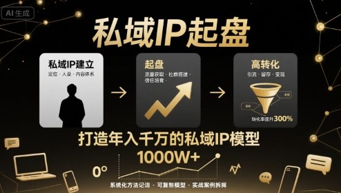私域IP起盘，私域ip建立、起盘、高转化，打造年入千万的私域ip模型-非凡网-资源网-最新项目分享网站