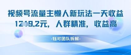 视频号流量主懒人新玩法，一天收益1k，人群精准收益高-非凡网-资源网-最新项目分享网站