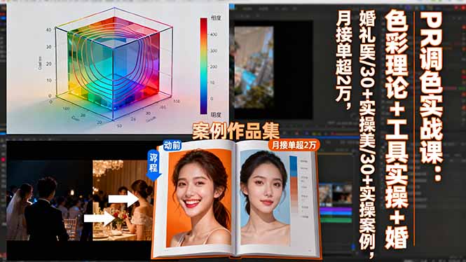 PR调色实战课：色彩理论+工具实操+婚礼医美/30+实操案例，月接单超2万-非凡网-资源网-最新项目分享网站