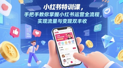 小红书特训课，手把手教你掌握小红书运营全流程，实现流量与变现双丰收-非凡网-资源网-最新项目分享网站