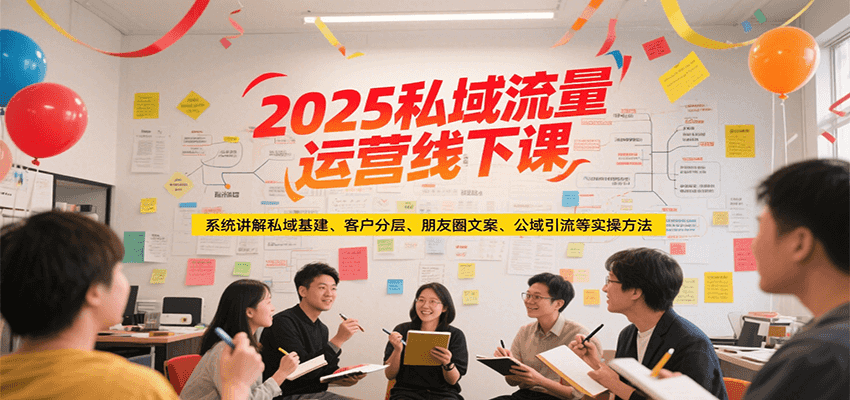 2025私域流量运营线下课，系统讲解私域基建/客户分层/朋友圈文案/公域引流等实操方法-非凡网-资源网-最新项目分享网站