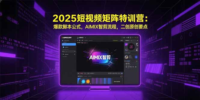 2025短视频矩阵特训营：爆款脚本公式，AIMIX智剪流程，二创原创要点-非凡网-资源网-最新项目分享网站