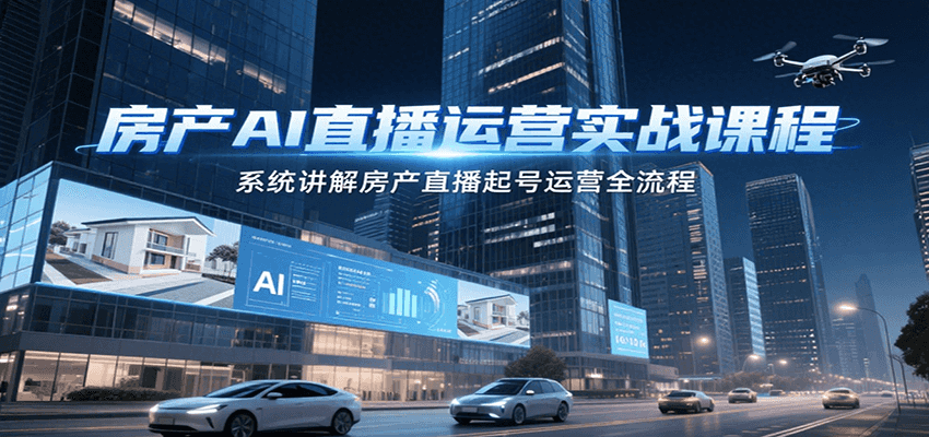 房产AI直播运营实战课程，系统讲解房产直播起号运营全流程-非凡网-资源网-最新项目分享网站