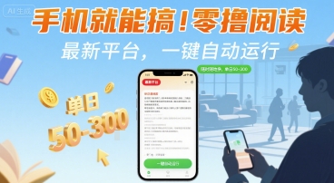 手机就能搞！零撸阅读挂G，最新平台，一键自动运行，随时随地挣，单日50-3张+【揭秘】-非凡网-资源网-最新项目分享网站