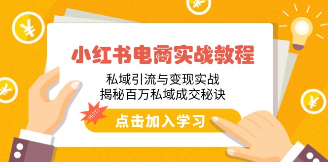 小红书电商实战教程：私域引流与变现实战，揭秘百万私域成交秘诀-非凡网-资源网-最新项目分享网站