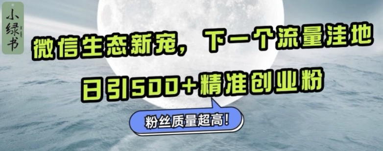 微信生态新宠小绿书：下一个流量洼地，日引500+精准创业粉，粉丝质量超高-非凡网-资源网-最新项目分享网站