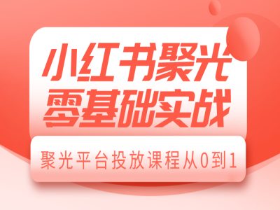 小红书聚光零基础实战，聚光平台投放课程从0到1-非凡网-资源网-最新项目分享网站