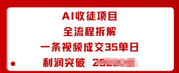 AI收徒项目全流程拆解一条视频成交35单日利润突破1k+-非凡网-资源网-最新项目分享网站