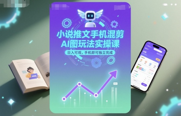 小说推文手机混剪AI图玩法实操课，日入可观，手机即可独立完成-非凡网-资源网-最新项目分享网站
