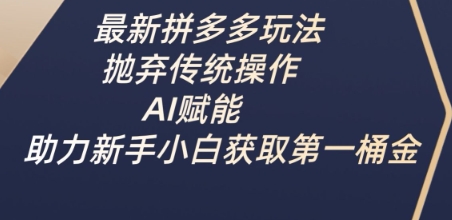 最新拼多多玩法，抛弃传统操作，AI赋能，助力新手小白获取第一桶金-非凡网-资源网-最新项目分享网站