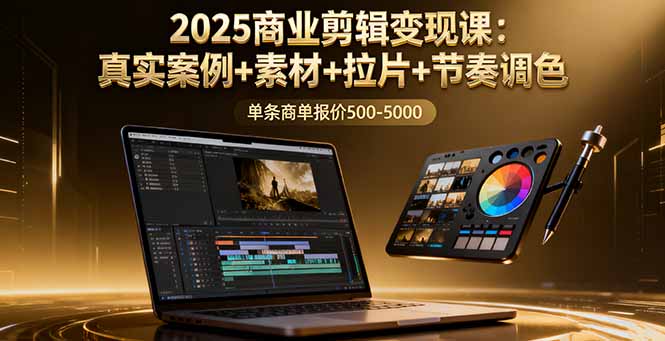 2025商业剪辑变现课：真实案例+素材+拉片+节奏调色，单条商单报价500-5000-非凡网-资源网-最新项目分享网站