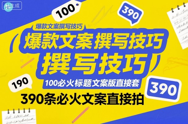 爆款文案撰写技巧，100个必火标题文案模版直接套，390条必火文案直接拍-非凡网-资源网-最新项目分享网站