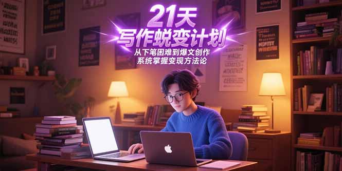 21天写作蜕变计划，从下笔困难到爆文创作，系统掌握变现方法论-非凡网-资源网-最新项目分享网站
