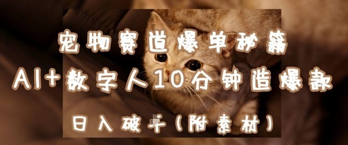 宠物赛道爆单秘籍：AI+数字人10分钟造爆款，日入1k-非凡网-资源网-最新项目分享网站