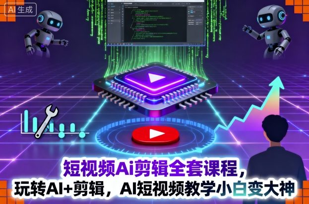 短视频Ai剪辑全套课程，玩转AI+剪辑，AI短视频教学小白变大神-非凡网-资源网-最新项目分享网站