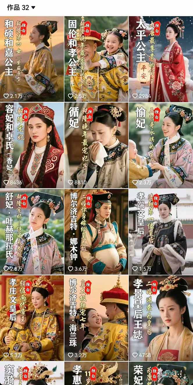 历史女性人物创作课：独白文案+AI克隆+蒙版剪辑，3个月涨粉22w+副业月入3w-非凡网-资源网-最新项目分享网站