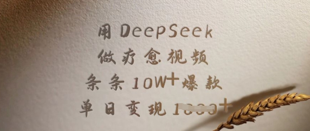 用DeepSeek做疗愈视频，条条10W+爆款，单日变现多张-非凡网-资源网-最新项目分享网站