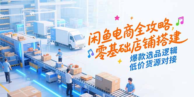 闲鱼电商全攻略，零基础店铺搭建，爆款选品逻辑，低价货源对接-非凡网-资源网-最新项目分享网站