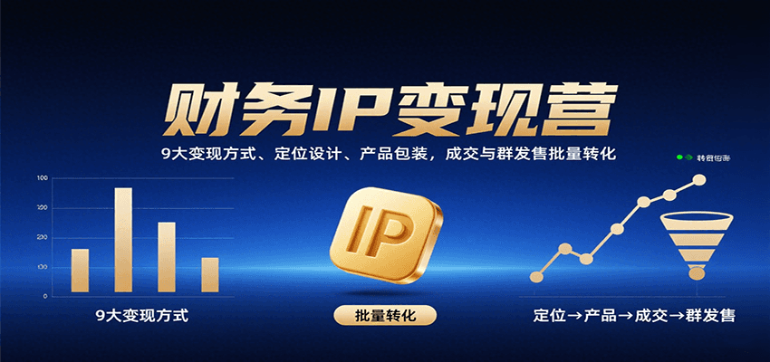 财务IP变现营：9大变现方式、定位设计、产品包装，成交与群发售批量转化-非凡网-资源网-最新项目分享网站