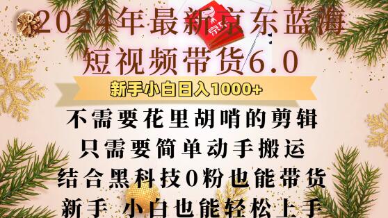 最新京东蓝海短视频带货6.0.不需要花里胡哨的剪辑只需要简单动手搬运结合黑科技0粉也能带货【揭秘】-非凡网-资源网-最新项目分享网站