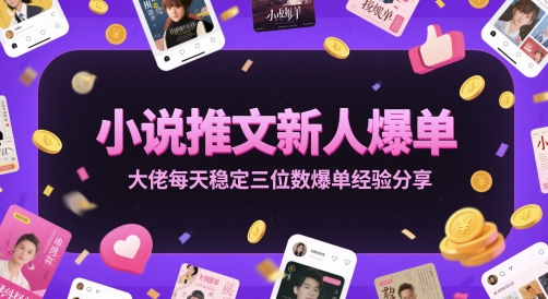 小说推文新人爆单大佬每天稳定三位数爆单经验分享-非凡网-资源网-最新项目分享网站