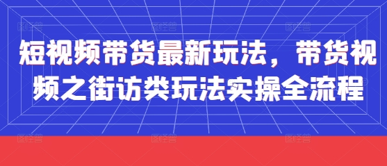 短视频带货最新玩法，带货视频之街访类玩法实操全流程-非凡网-资源网-最新项目分享网站