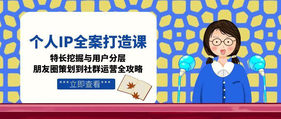 个人IP全案打造课，特长挖掘与用户分层，朋友圈策划到社群运营全攻略-非凡网-资源网-最新项目分享网站