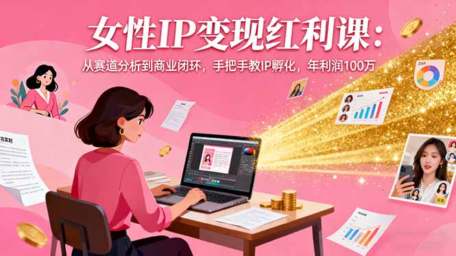 女性IP变现红利课：从赛道分析到商业闭环，手把手教IP孵化，年利润100万-非凡网-资源网-最新项目分享网站