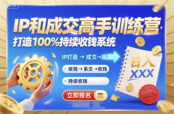 带你成为IP和成交高手的训练营，打造100%持续收钱系统-非凡网-资源网-最新项目分享网站