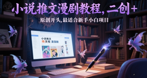 小说推文漫剧教程，二创+原创开头，最适合新手小白项目-非凡网-资源网-最新项目分享网站
