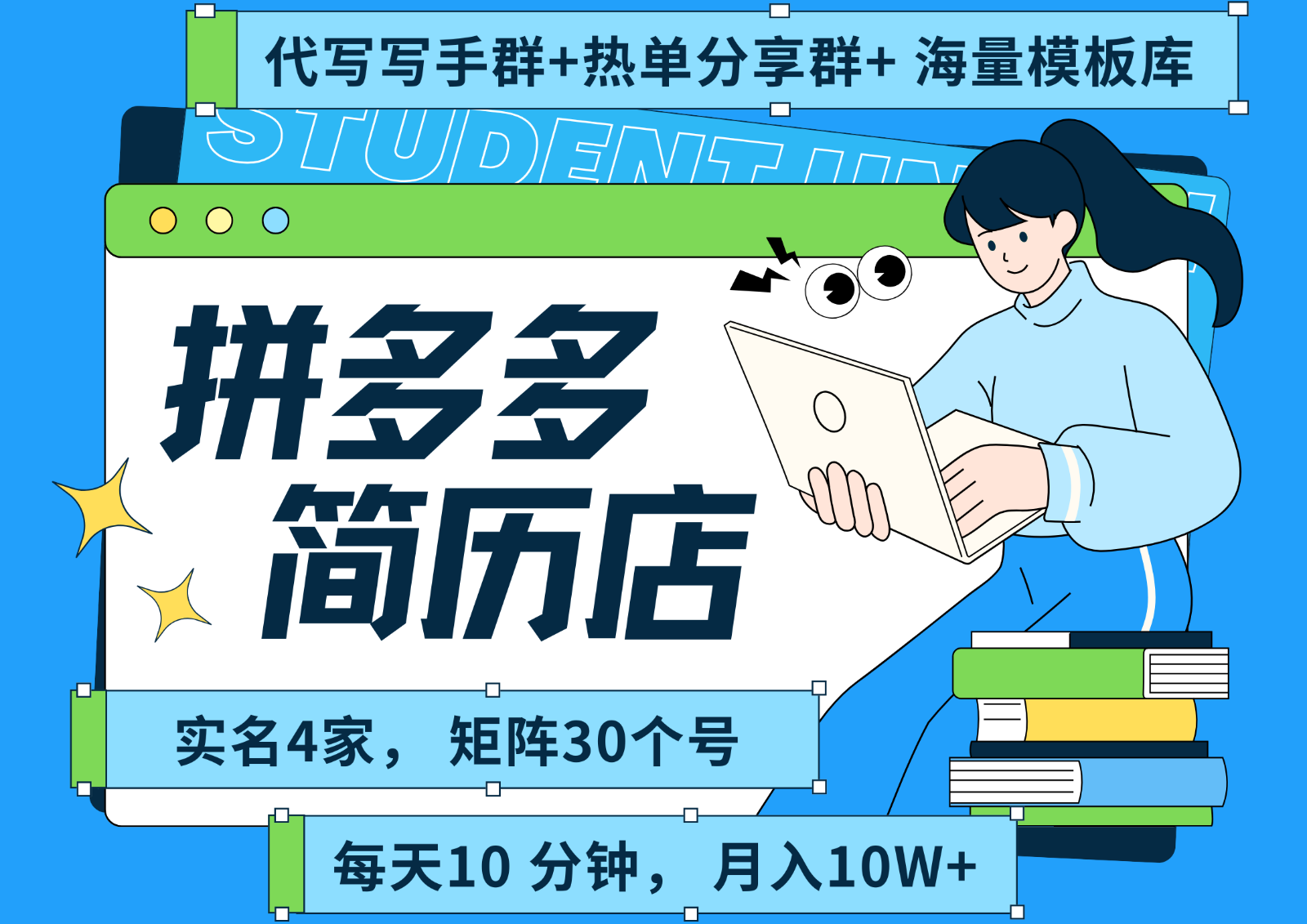 拼多多电商 拼多多 虚拟资料 简历 海报代写 全SOP流程 毫无保留分享(含后端资料)-非凡网-资源网-最新项目分享网站