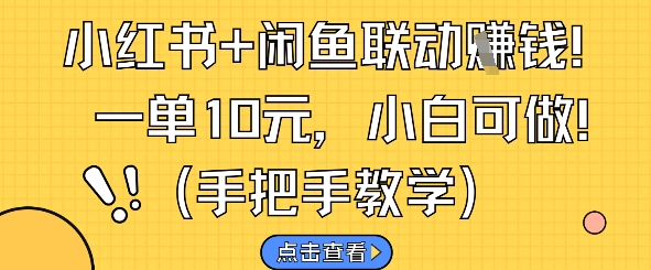 小红书+闲鱼联动挣钱，一单10元，小白可做-非凡网-资源网-最新项目分享网站