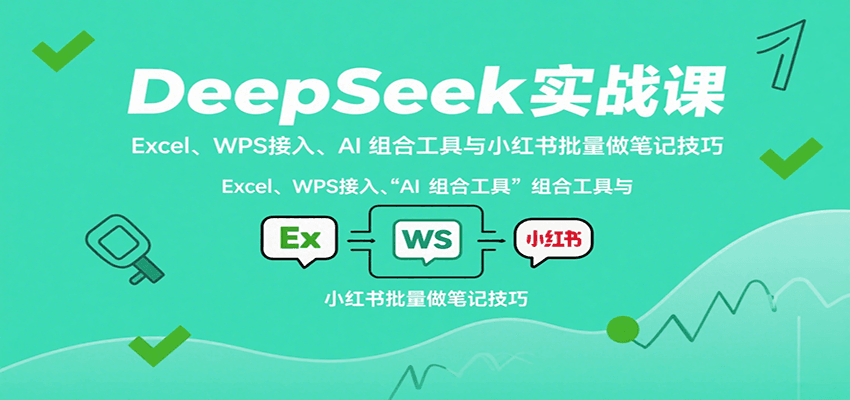DeepSeek实战课：Excel、WPS接入、AI 组合工具与小红书批量做笔记技巧-非凡网-资源网-最新项目分享网站