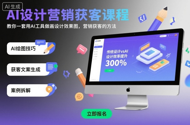 AI设计营销获客课程，教你一套用AI工具做画设计效果图，营销获客的方法-非凡网-资源网-最新项目分享网站