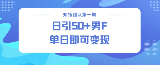 男粉引流新方法不违规，当日即可变现-非凡网-资源网-最新项目分享网站