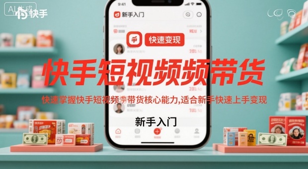 快手短视频带货，快速掌握快手短视频带货核心能力，适合新手快速上手变现-非凡网-资源网-最新项目分享网站