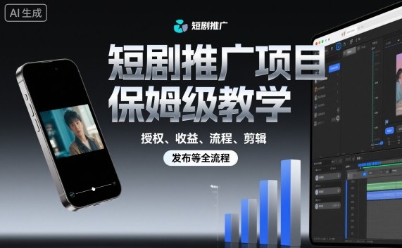 短剧推广项目保姆级教学，授权、收益、流程、剪辑，发布等全流程-非凡网-资源网-最新项目分享网站