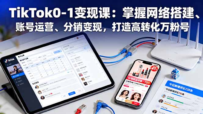 TikTok0-1变现课：掌握网络搭建、账号运营、分销变现，打造高转化万粉号-非凡网-资源网-最新项目分享网站