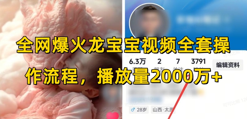 全网爆火龙宝宝视频全套操作流程，播放量2000万+-非凡网-资源网-最新项目分享网站