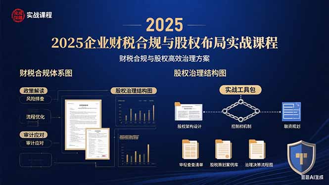 2025企业财税合规与股权布局的实战课程：财税合规与股权高效治理方案-非凡网-资源网-最新项目分享网站