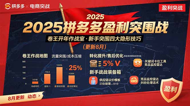 2025拼多多盈利突围战：卷王开年作战室，新手突围四大隐形技巧(更新8月-非凡网-资源网-最新项目分享网站
